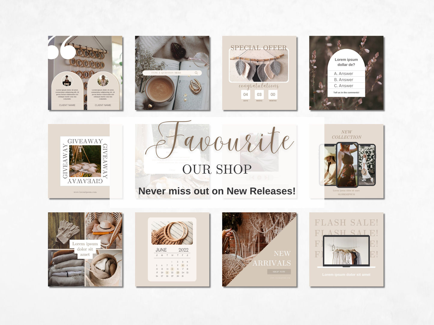 PLR MRR Premium Boho Instagram DFY Templates, Done for You Digital Resell Product Canva Editable Templates Private Label & Master Resell