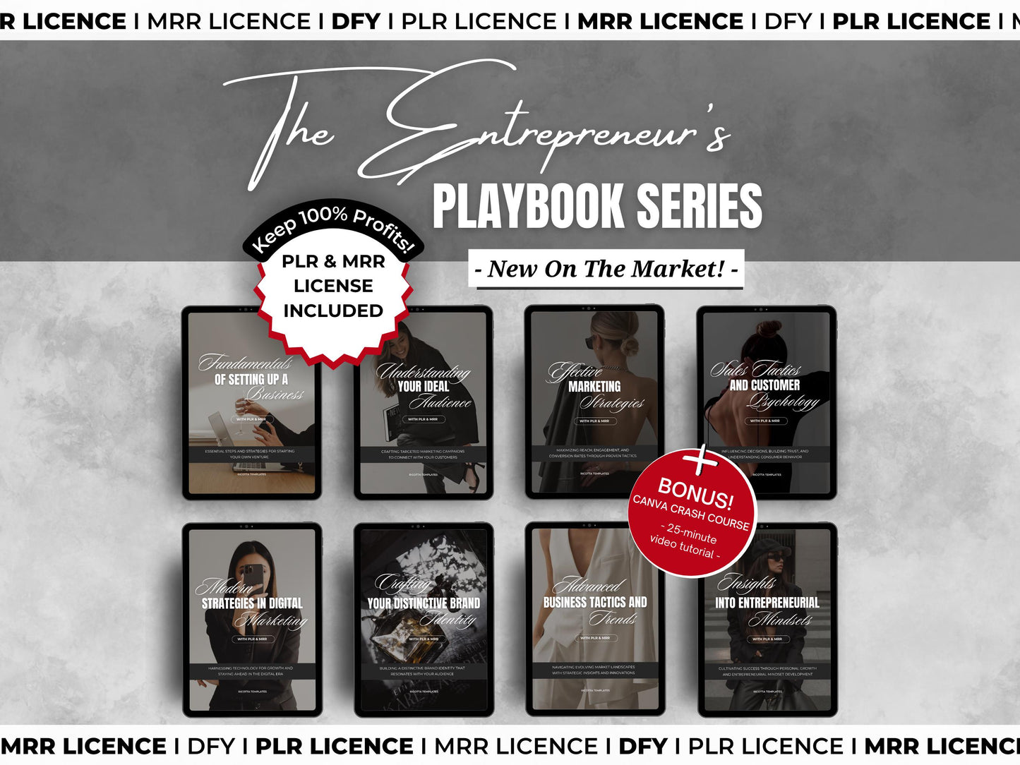 PLR MRR DFY Entrepreneur's Faceless Marketing Playbook – Done-for-You Resell & Private Label Ebook