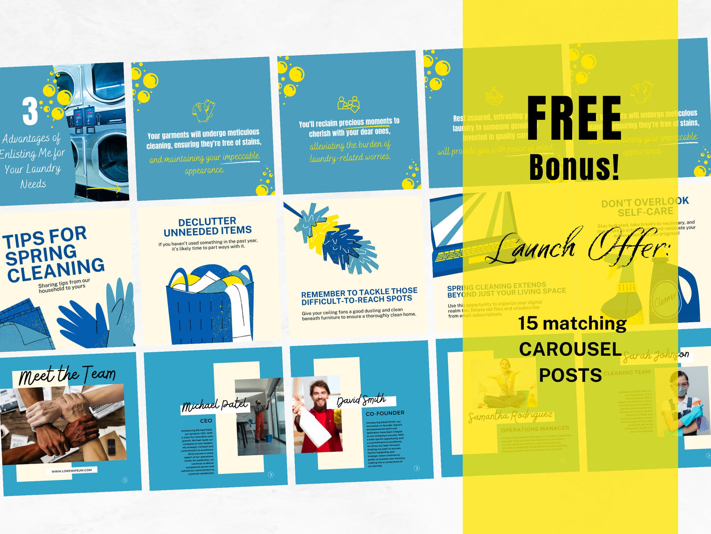 60+ Cleaning Business Instagram Canva Templates – Editable Posts for Cleaners, Maid Services & Laundry Businesses