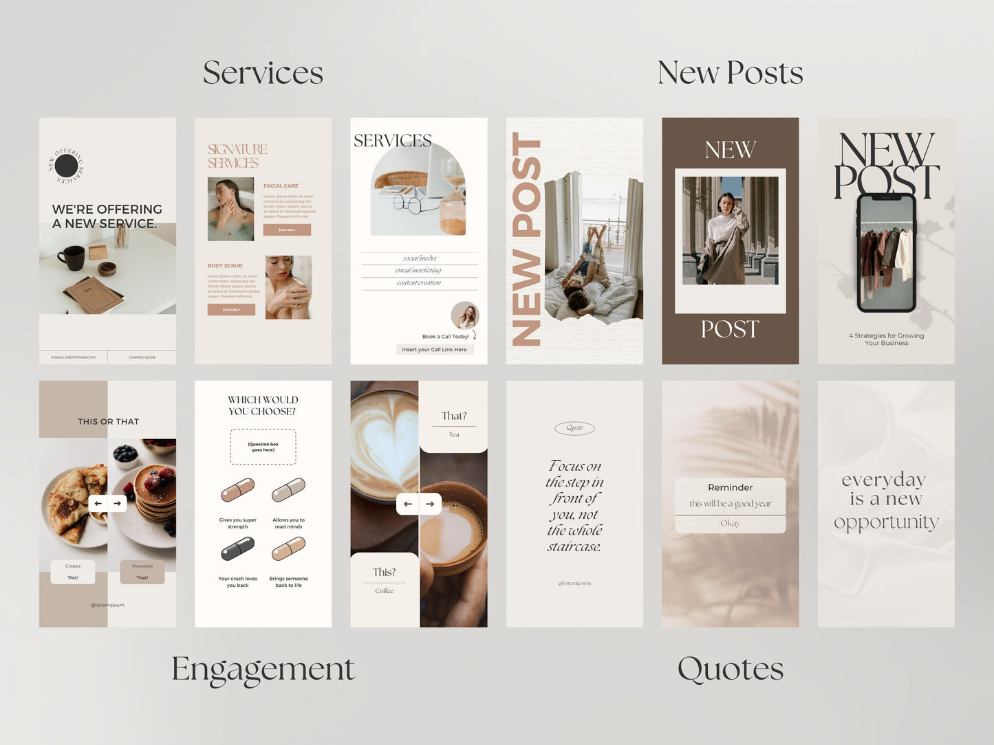 200 Boho Instagram Canva Templates – Minimal & Neutral Stories for Influencers & Branding