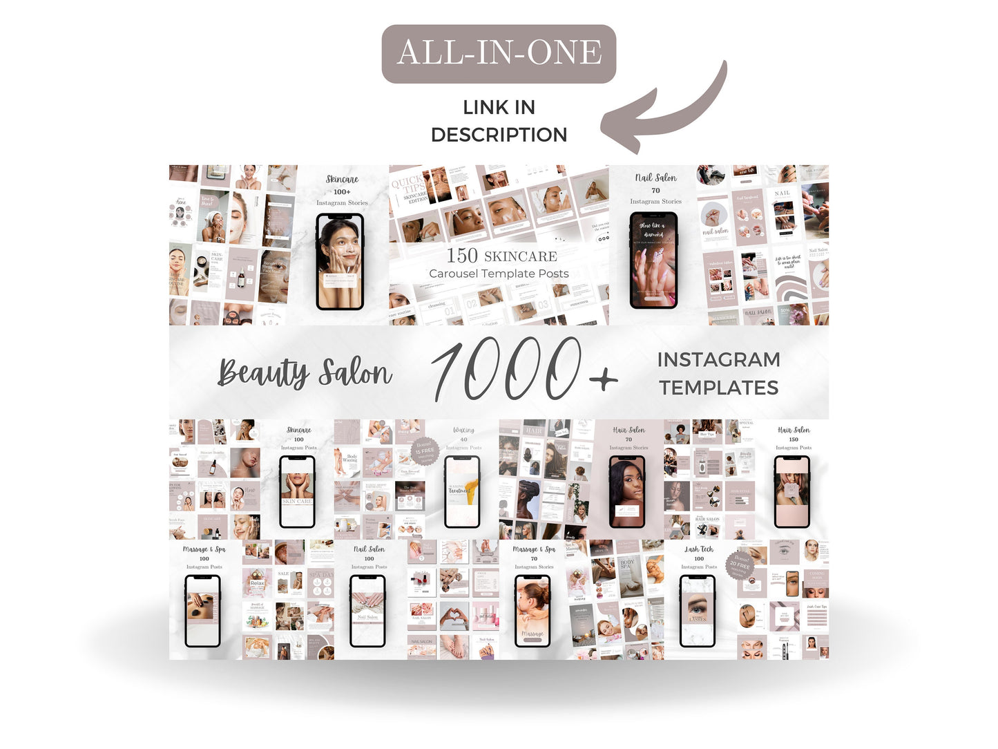 220 Hair Stylist Instagram Templates - Hair Salon Posts and Stories - Hair Extensions Canva Templates - Hair Products Instagram Marketing