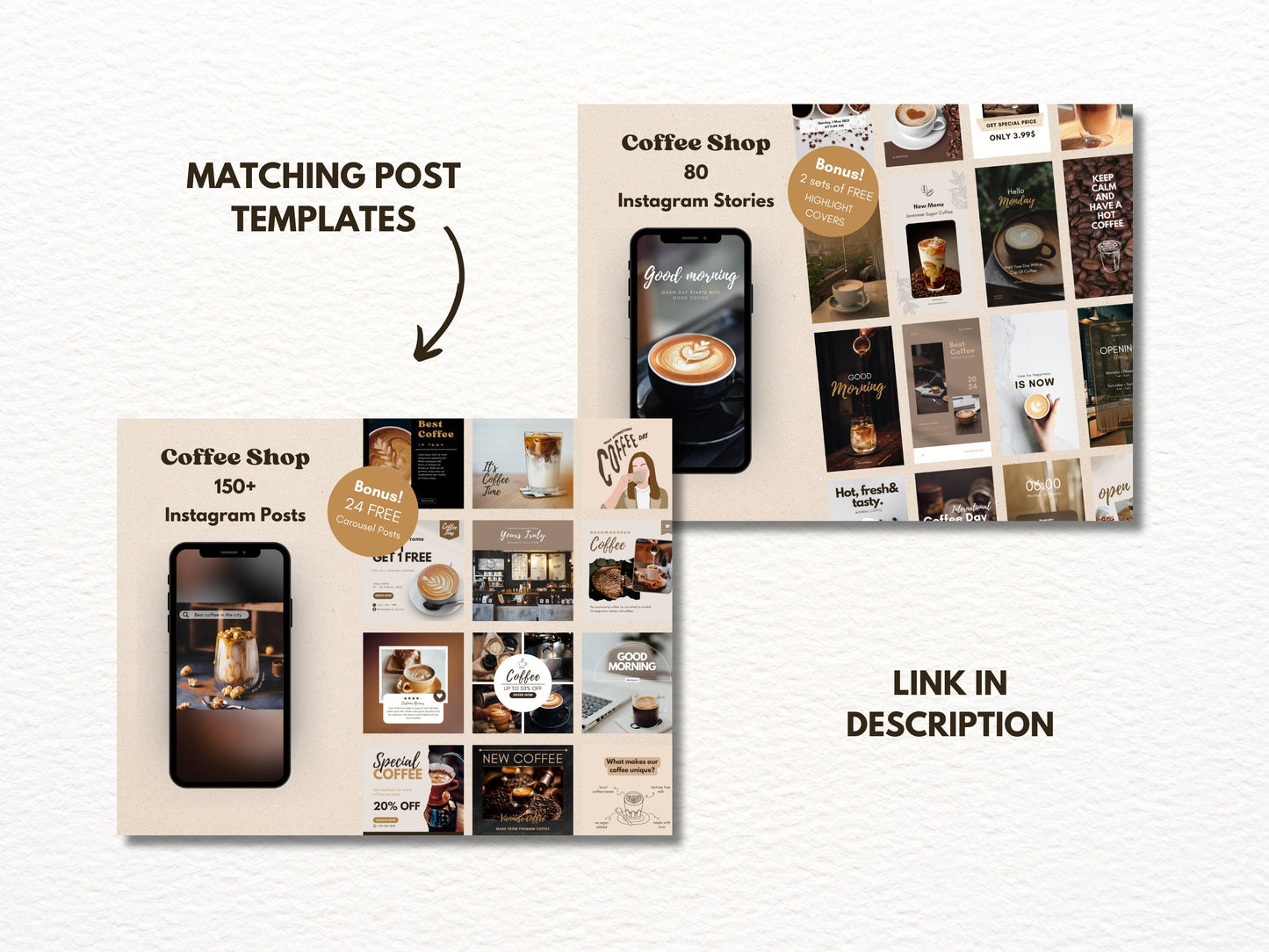 80 Coffee Shop Instagram Stories Templates – Cafe Social Media Marketing Canva Templates for Coffee Business