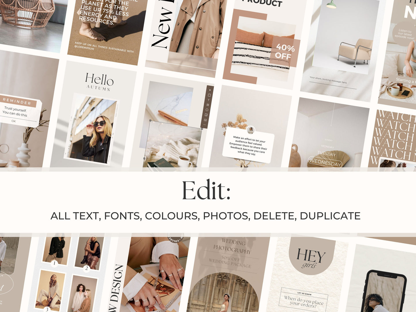 200 Boho Instagram Canva Templates – Minimal & Neutral Stories for Influencers & Branding