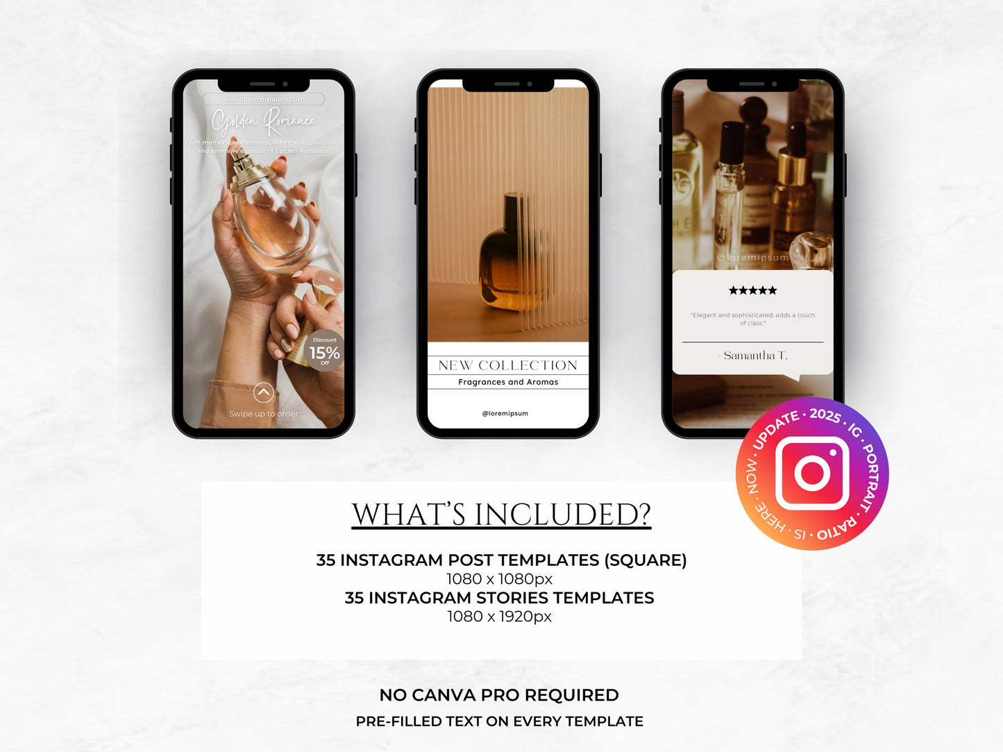 PLR: 70 Perfume Instagram Canva Templates – Social Media Posts & Stories for Online Perfume Businesses
