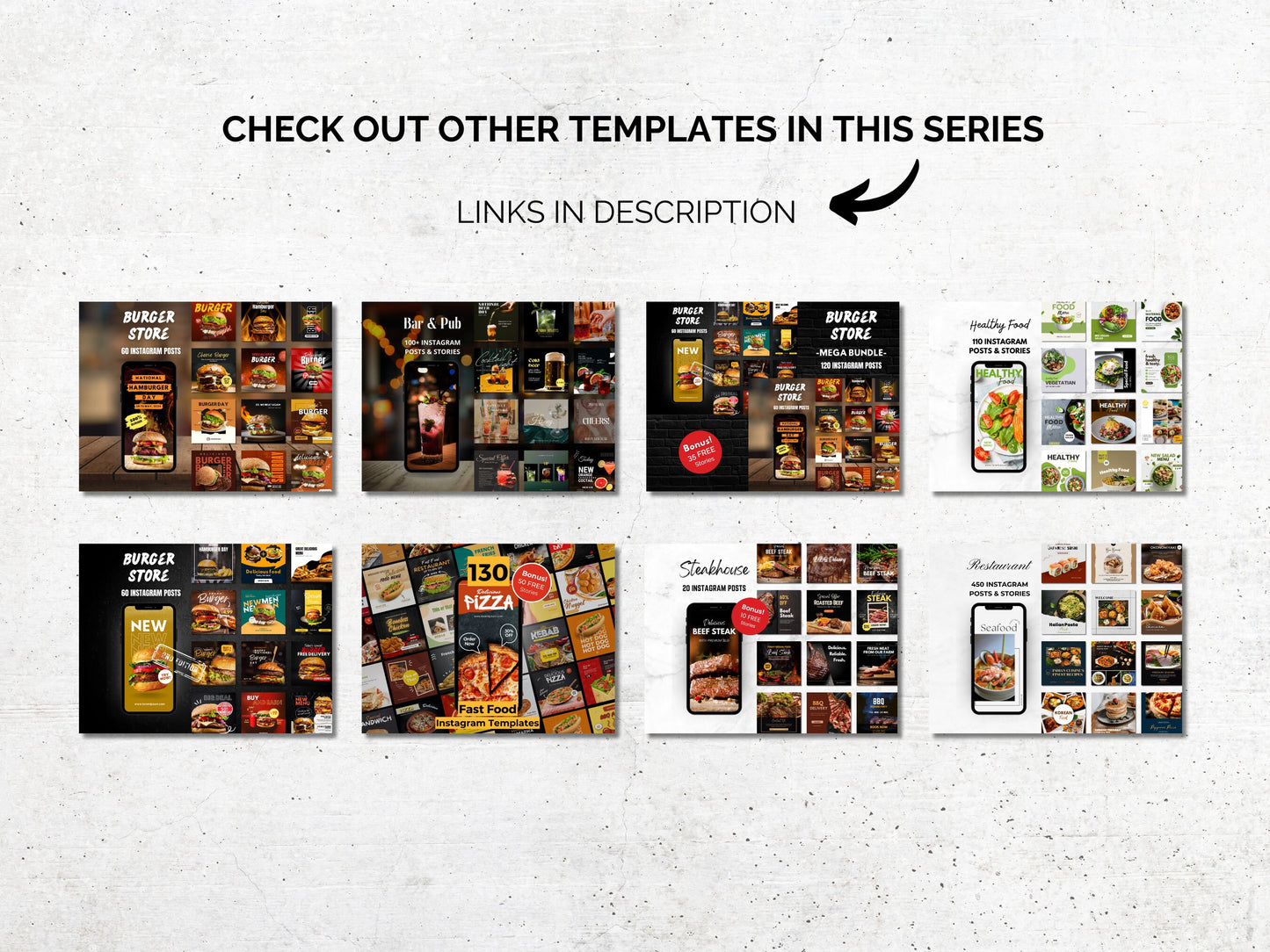 60 Burger Restaurant Instagram Canva Templates – Editable Posts for Food & Burger Marketing
