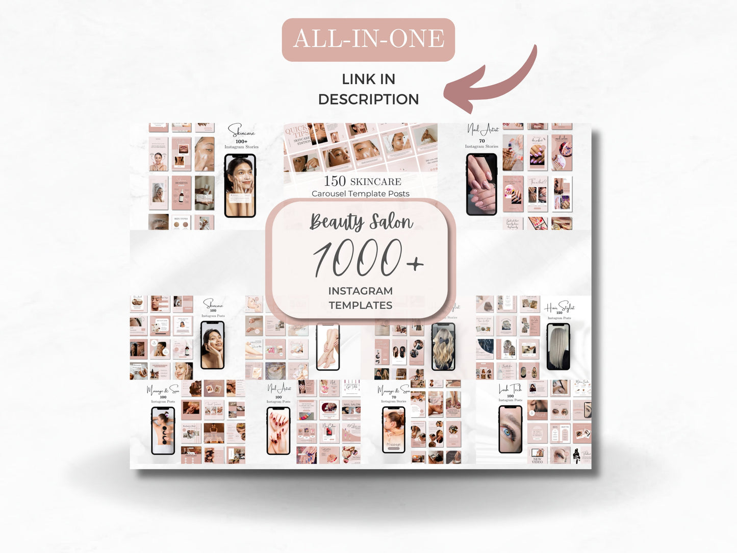 100 Nail Artist Instagram Canva Templates – Nail Art, Nail Tech & Manicure Templates for Beauty Salons
