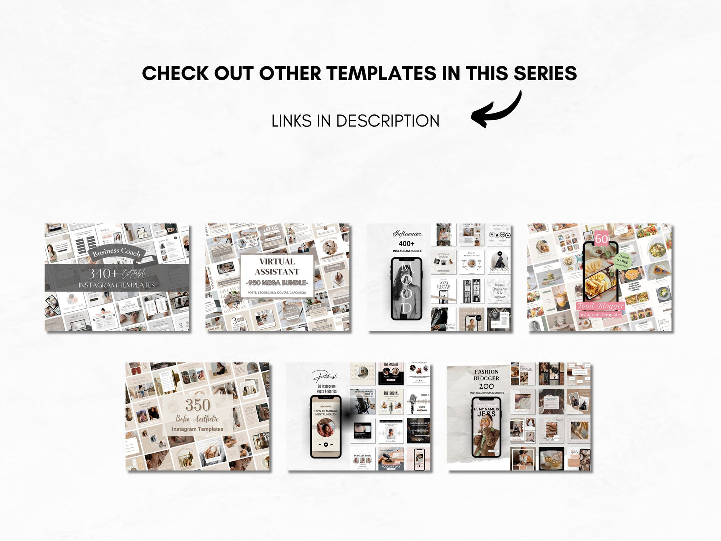 60 Podcast Post & Stories Instagram Canva Templates - Post Template For Podcast - Instagram Templates Canva Editable