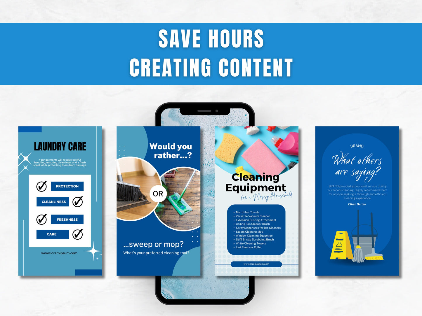 60+ Cleaning Business Instagram Canva Templates – Editable Posts for Cleaners, Maid Services & Laundry Businesses