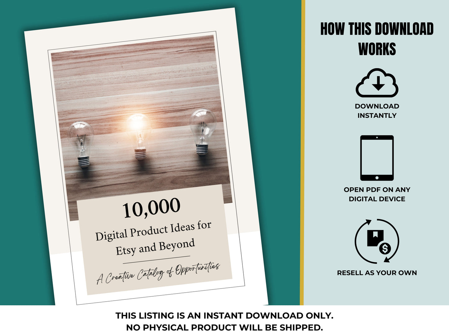 PLR MRR 10,000 Digital Product Ideas for Passive Income eBook - Done for You Digital Products Resell Rights Digital Marketing Resell Vault