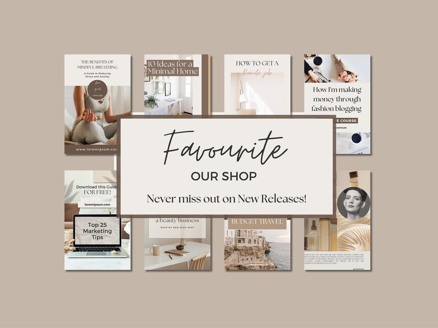 100 Beige Pinterest Templates – Neutral Canva Pin Designs for Modern, Minimalist Brands