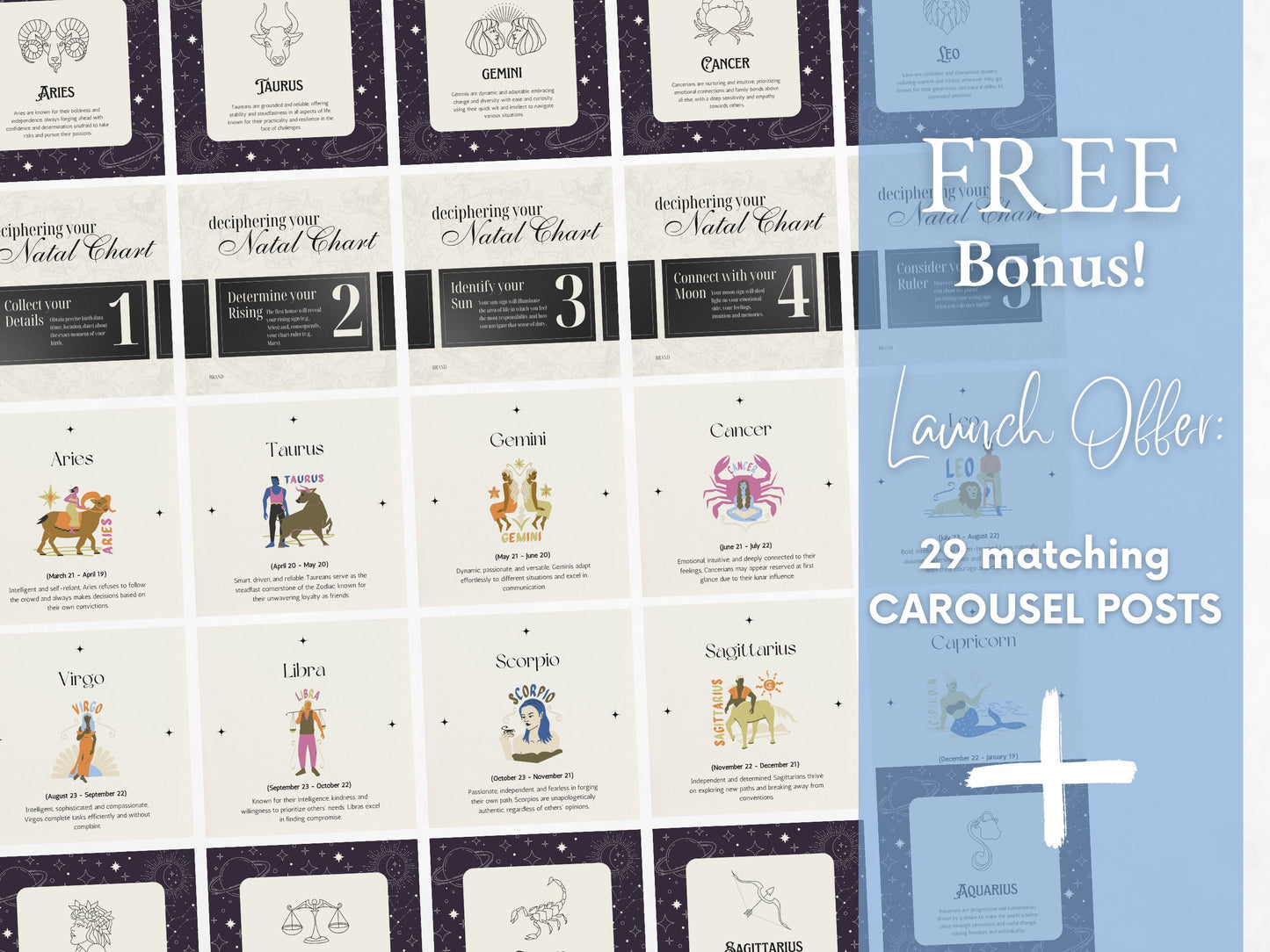120 Spirituality Instagram Templates - Spiritual Coach Instagram - Astrology Editable Canva Templates Horoscope Instagram - Awakening Posts