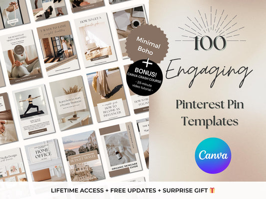 100 Beige Pinterest Templates – Neutral Canva Pin Designs for Modern, Minimalist Brands