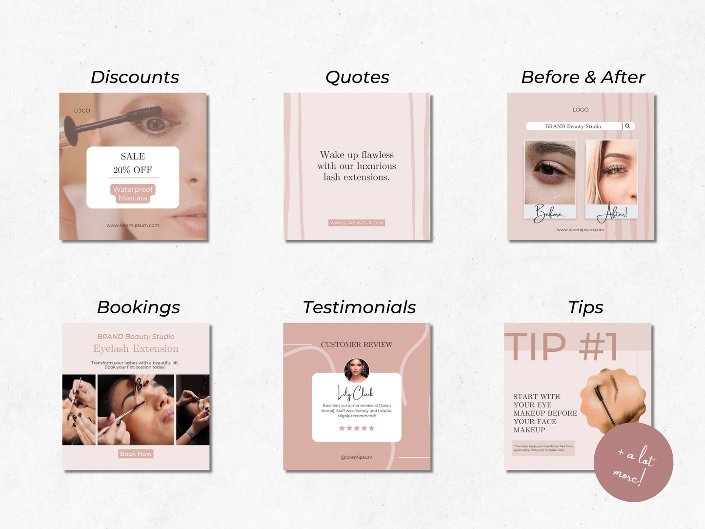 PLR: 100 Lash Tech Instagram Canva Templates – Lash Artist, Lash Lift & Extensions Posts
