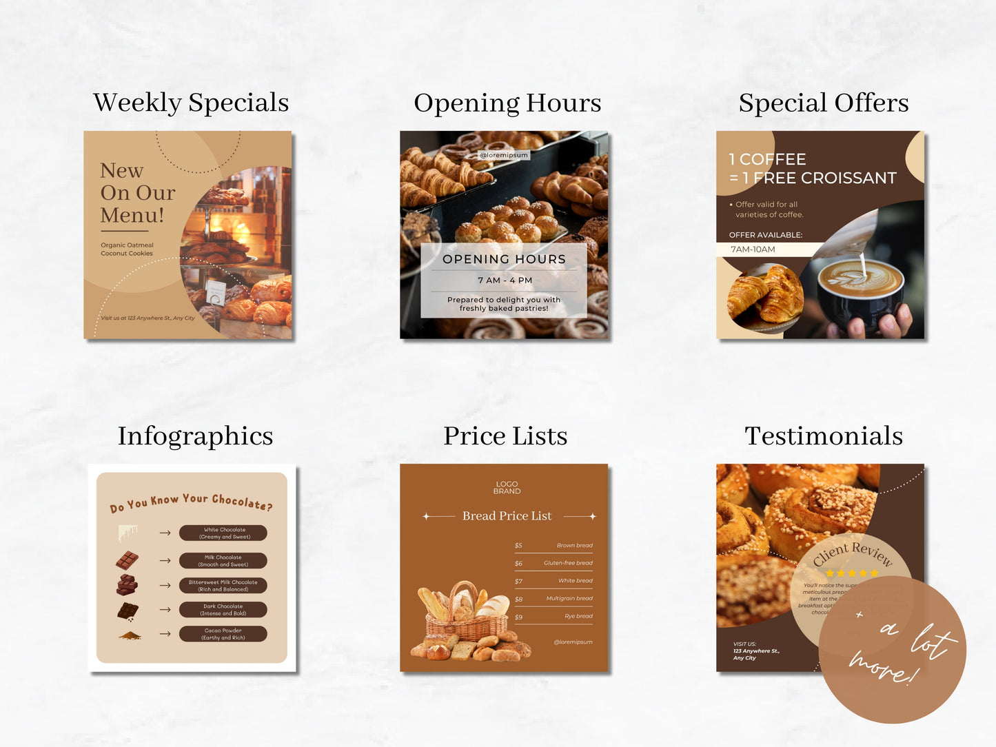 100 Bakery Instagram Canva Templates – Cake Decorator, Café & Bake Shop Marketing Kit