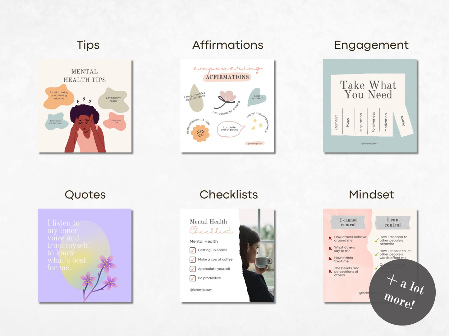 111 Mental Health Instagram Canva Templates -Psychotherapy -Wellness and Self Care Social Media Templates - Coaching Templates -Therapist IG