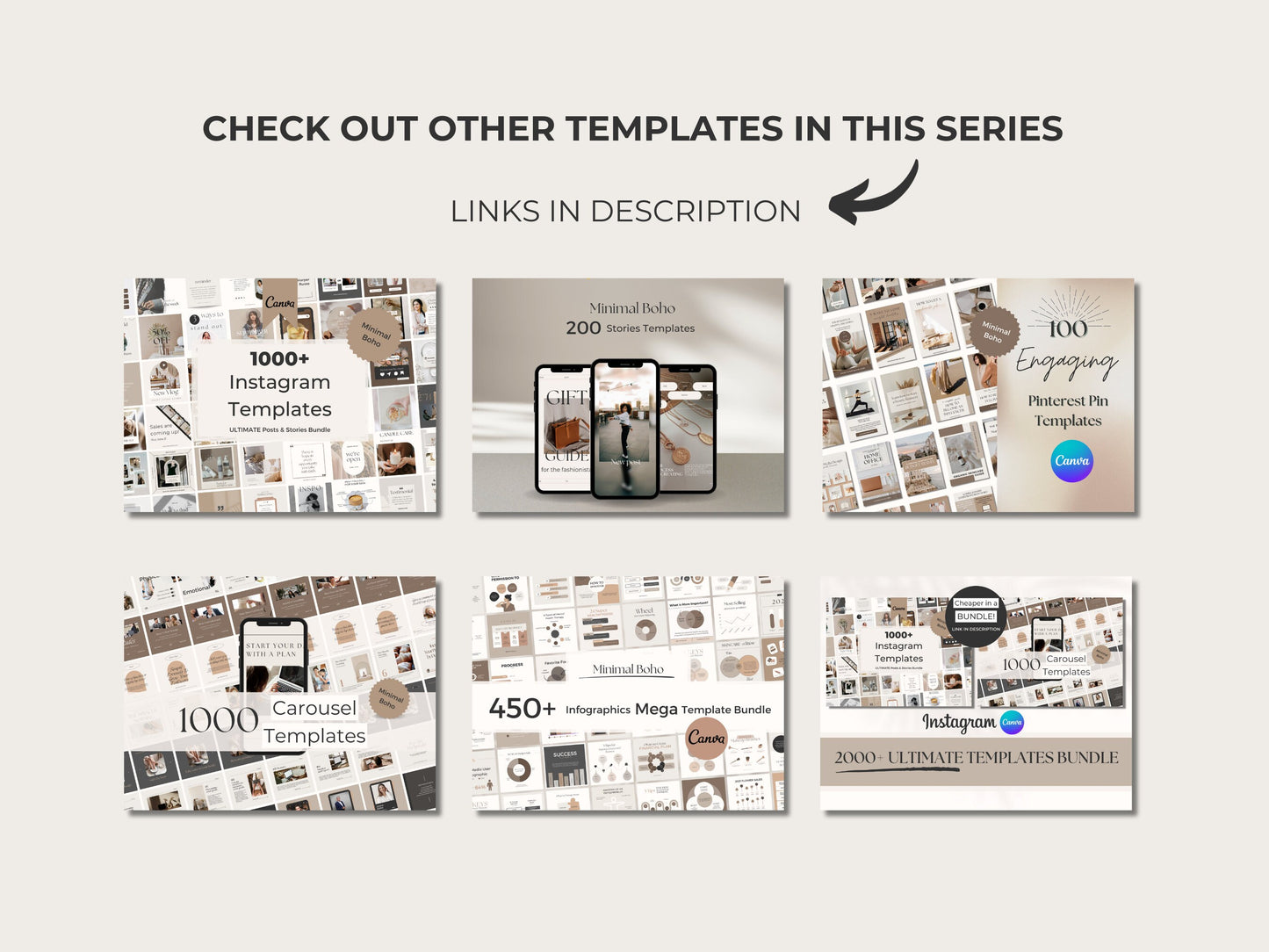 200 Boho Instagram Canva Templates – Minimal & Neutral Stories for Influencers & Branding