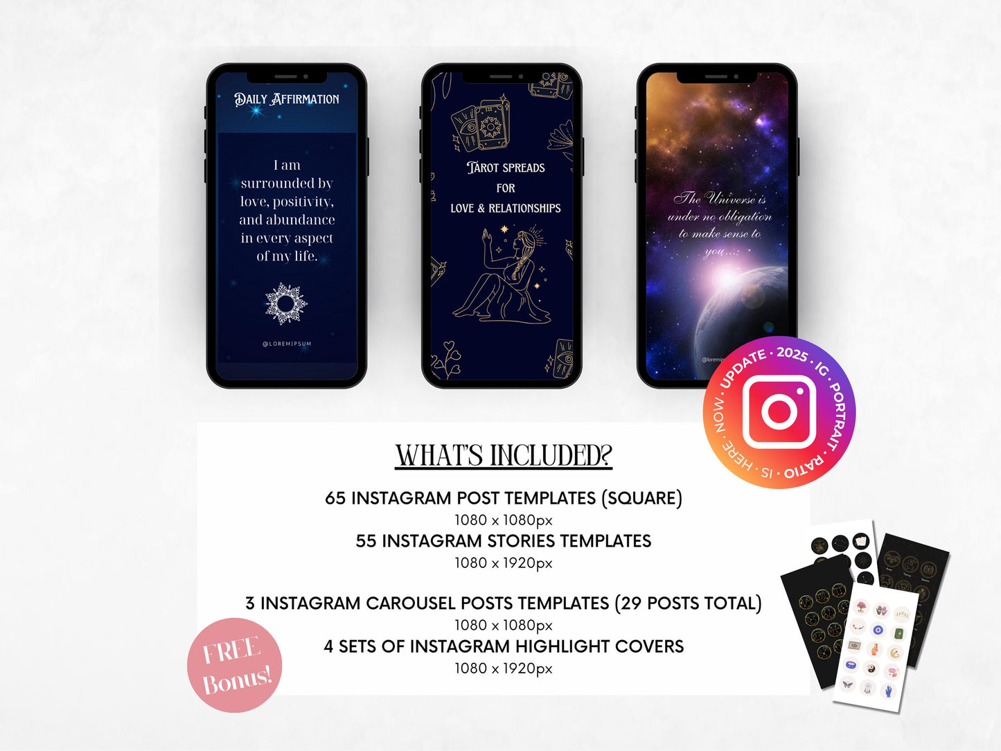 PLR 120 Spirituality Instagram Templates - Private Label Rights Templates for Spiritual Coach Instagram - Horoscope Astrology Canva Editable