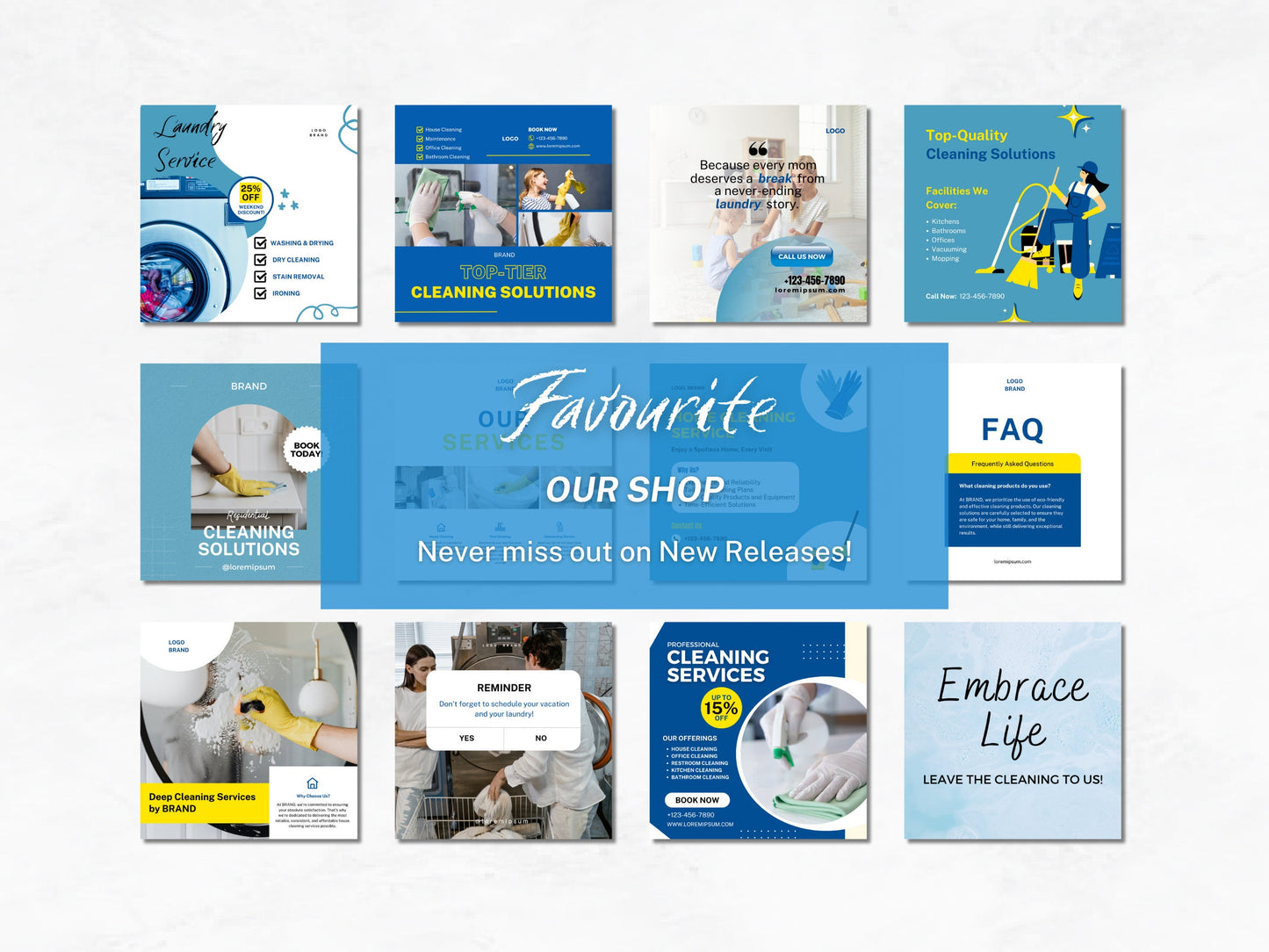 60+ Cleaning Business Instagram Canva Templates – Editable Posts for Cleaners, Maid Services & Laundry Businesses