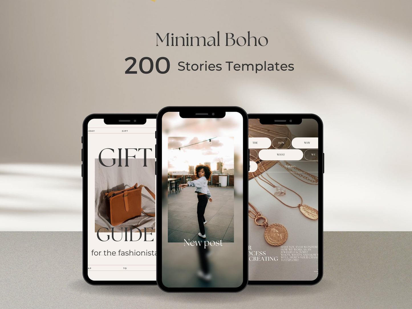 200 Boho Instagram Canva Templates – Minimal & Neutral Stories for Influencers & Branding